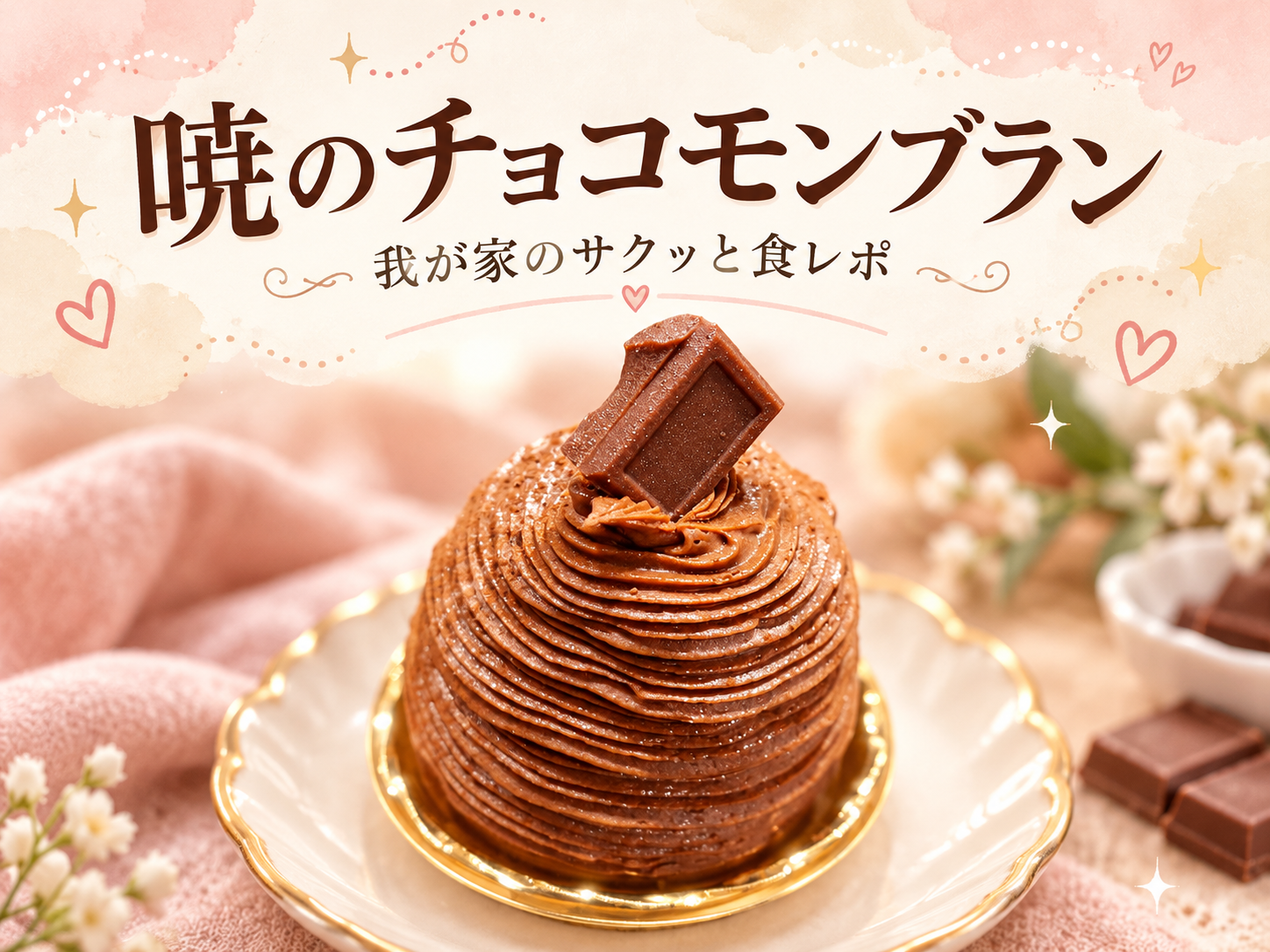 としえもん　DA63Tブラウン　一番高い所で20cm 長沼町「暁」のチョコモンブラン実食レビュー｜濃厚チョコで食べやすい